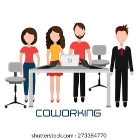 Coworking design over white background, vector illustration.