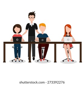 Coworking design over white background, vector illustration.