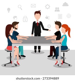 Coworking design over white background, vector illustration.