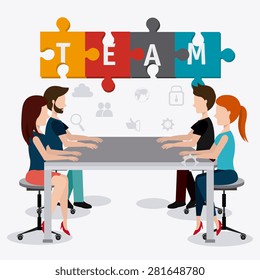 Coworking design over white background, vector illustration.
