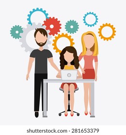 Coworking design over white background, vector illustration.