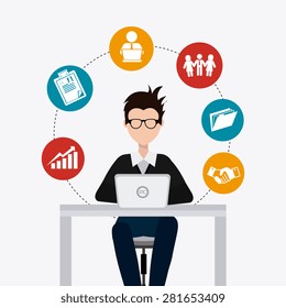 Coworking design over white background, vector illustration.