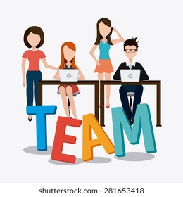 Coworking design over white background, vector illustration.