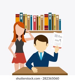 Coworking design over white background, vector illustration.
