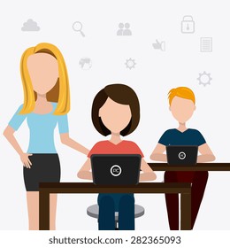 Coworking design over white background, vector illustration.