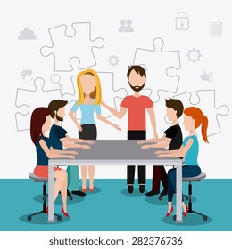 Coworking design over white background, vector illustration.