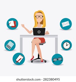 Coworking design over white background, vector illustration.