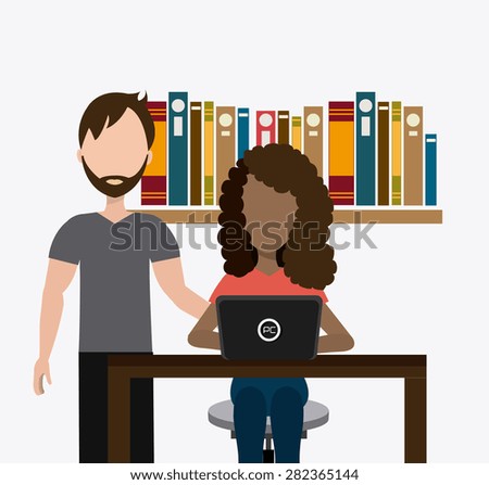 Coworking design over white background, vector illustration.