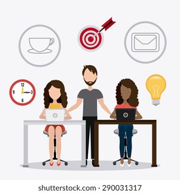 Coworking digital design, vector illustration eps 10