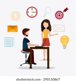 Coworking digital design, vector illustration eps 10