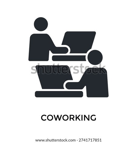 Coworking Icon Glyph Style. Vector Illustration For Graphic Design