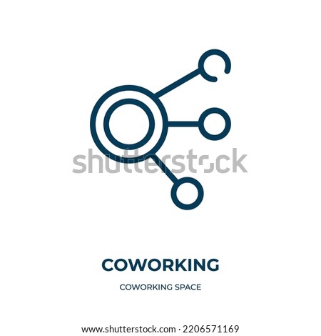 Coworking icon. Linear vector illustration from coworking space collection. Outline coworking icon vector. Thin line symbol for use on web and mobile apps, logo, print media.