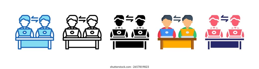 Coworking Icon Multiple Style Set Collection.
