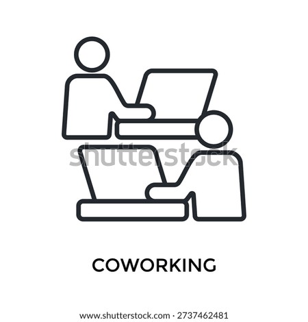 Coworking Icon Outline Style. Vector Illustration For Graphic Design