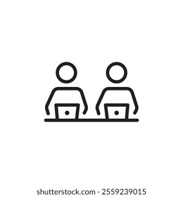 Coworking icon Outline vector for web ui