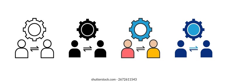Co-Working Icon Set Multiple Style Collection