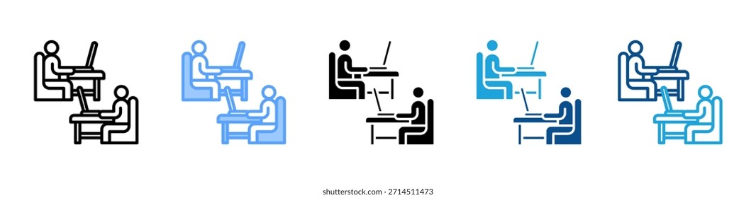 Coworking Icon Set mehrere Stilkollektion
