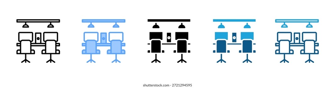 Coworking Icon Set mehrere Stilkollektion