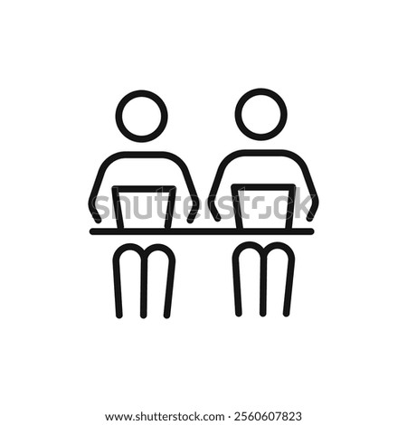 Coworking icon vector line logo art