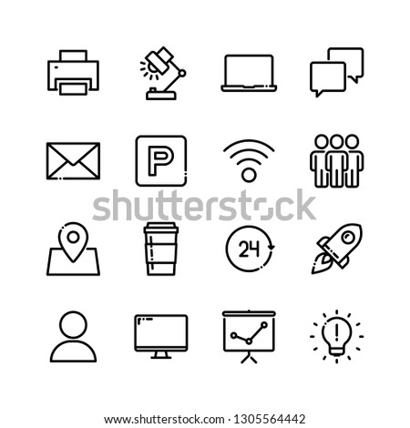 Coworking icons set
