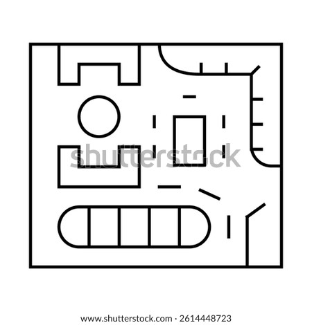 coworking layout line icon vector. coworking layout sign. isolated contour symbol black illustration