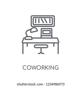 coworking linear icon. Modern outline coworking logo concept on white background from General collection. Suitable for use on web apps, mobile apps and print media.