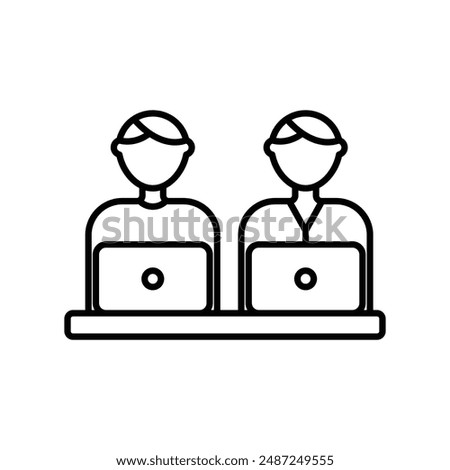 Coworking linear logo mark in black and white