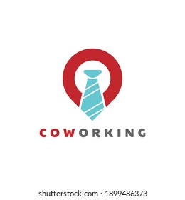 coworking logo design vector illustration