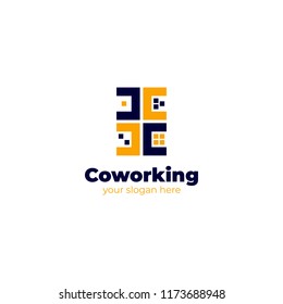 Coworking Logo. Vector Template