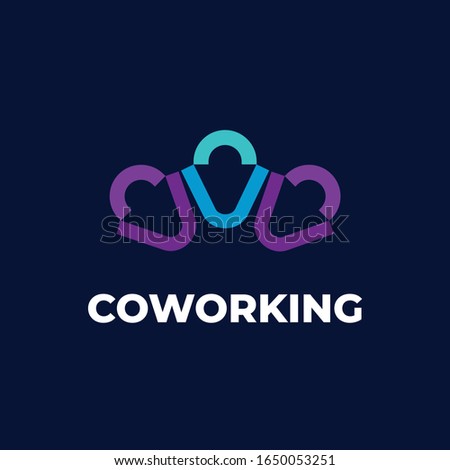 
Coworking Logo. Vector template design