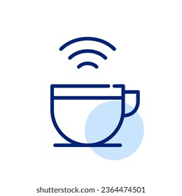 Co-working space. Coffee and wifi. Pixel perfect icon