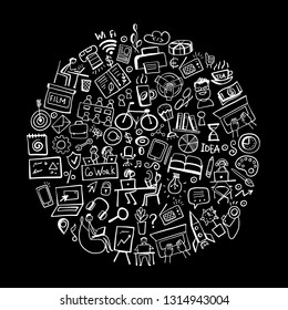 Coworking space, concept background for your design