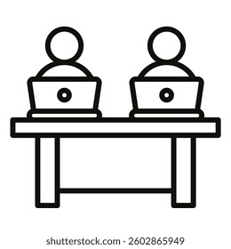 Co-Working Space icon line vector illustration