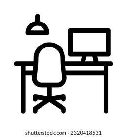 Coworking Space Icon on White Background. 