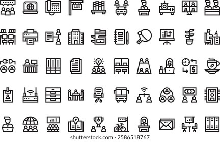 Coworking space icons High-Quality Vector Icons Collection with Editable Stroke. Ideal for Professional and Creative Projects.