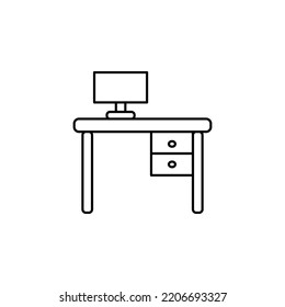 Co-working Space Line Icon Set. Included Icons As Coworkers, Coworking, Sharing Office, Business, Company, Work And More