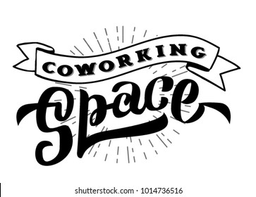 Coworking space logo lettering vector