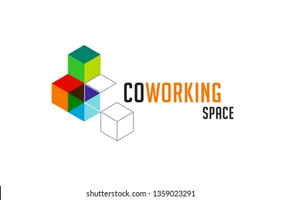 Coworking Space, networking zone logo and icon. Vector design