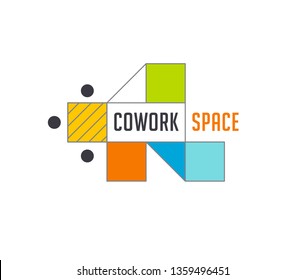 Coworking Space, networking zone logo and icon. Vector design