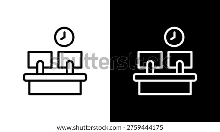 Coworking Space White Icon Set Design