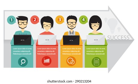 coworking and team working, infographic concept