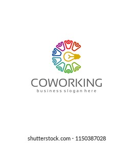 Coworking Teamwork C Idea Logo.Business Concept.