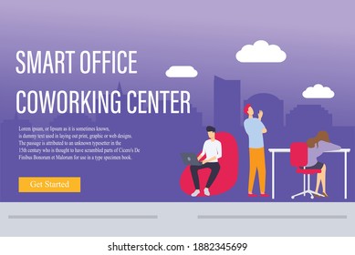 coworking vector colour flat icon