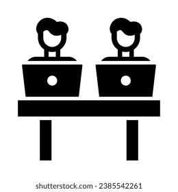 Coworking Vector Glyph Icon For Personal And Commercial Use.
