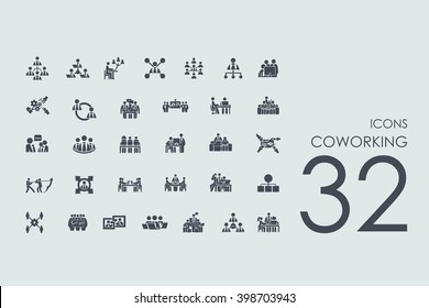 coworking vector set of modern simple icons