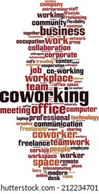 Coworking word cloud concept. Collage made of words about coworking. Vector illustration