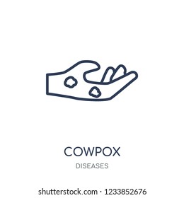 Cowpox icon. Cowpox linear symbol design from Diseases collection. Simple outline element vector illustration on white background