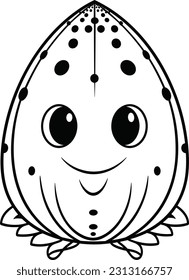 Cowrie, colouring book for kids, vector illustration
