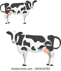 Cows animal, illustration, vector on a white background.