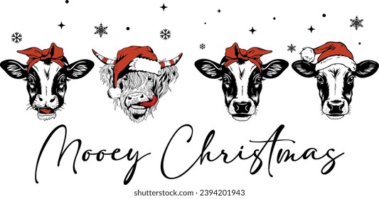 Bodega de vacas, Navidad Occidental Mooey, Navidad Mooey, Vaca de Navidad, Vaca de vaquero retro, Navidad con luz de vaca, Holstein, Vaca Highland 